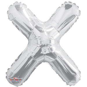 LETRA "X" INFLABLE PLATA METÁLICO 14" (35 CM)