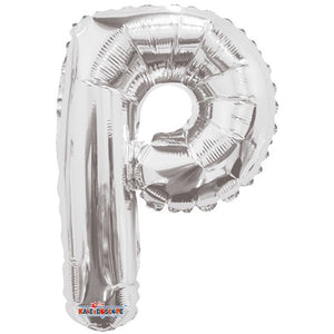 LETRA "P" INFLABLE PLATA METÁLICO 14" (35 CM)
