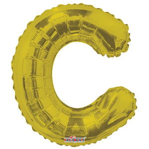 LETRA "C" INFLABLE DORADO METÁLICO 14" (35 CM)