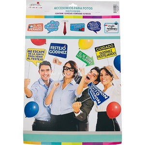 ACCESORIOS PARA FOTOS FESTEJO GODINEZ (12 PIEZAS)