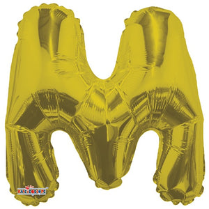 LETRA "M" INFLABLE DORADO METÁLICO 14" (35 CM)