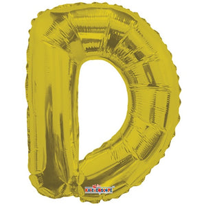 LETRA "D" INFLABLE DORADO METÁLICO 14" (35 CM)