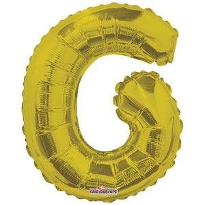 LETRA "G" INFLABLE DORADO METÁLICO 14" (35 CM)