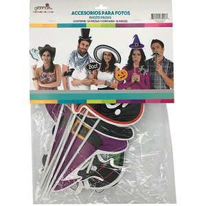 ACCESORIOS PARA FOTOS HALLOWEEN (12 PIEZAS)