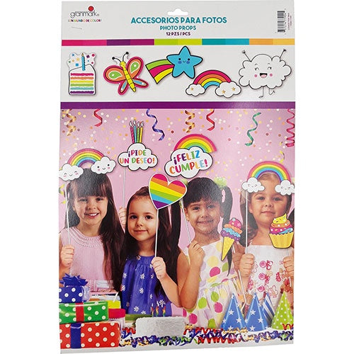 ACCESORIOS PARA FOTOS ARCOIRIS (12 PIEZAS)