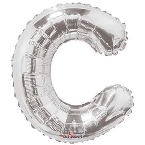 LETRA "C" INFLABLE PLATA METÁLICO 14" (35 CM)