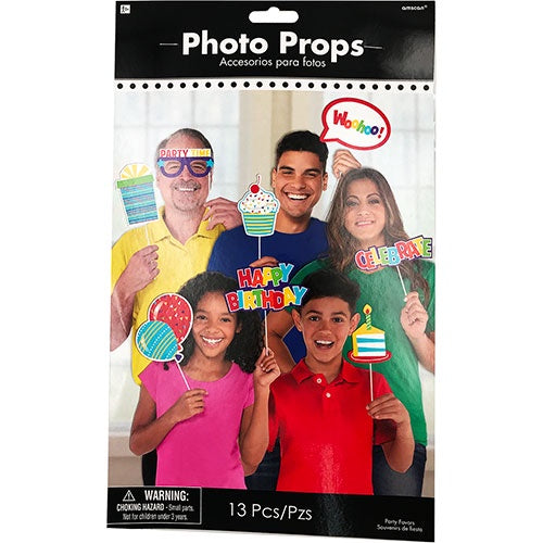 ACCESORIOS  PARA FOTOS CUMPLEAÑOS (13 PIEZAS)