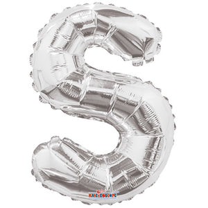 LETRA "S" INFLABLE PLATA METÁLICO 14" (35 CM)