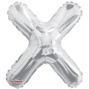 LETRA "X" INFLABLE PLATA METÁLICO 14" (35 CM)