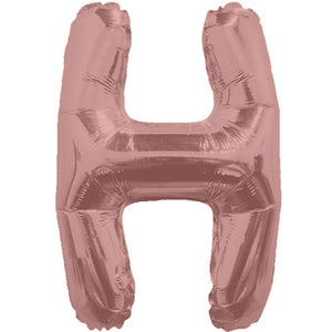 LETRA "H" INFLABLE ROSA METÁLICO 14" (35 CM)