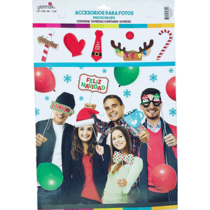 ACCESORIOS PARA FOTOS NAVIDAD CHUSCA (12 PIEZAS)