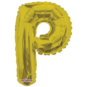 LETRA "P" INFLABLE DORADO METÁLICO 14" (35 CM)