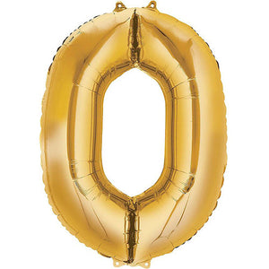 GLOBO METÁLICO NUMÉRICO DORADO DE  87 CM