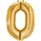 GLOBO METÁLICO NUMÉRICO DORADO DE  87 CM