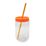 MASON JAR C/TAPA Y POPOTE 740 ML. (48 PCS).