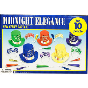 KIT ACCESORIOS AÑO NUEVO, ELEGANTE COLORES (10 PERSONAS)