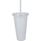 VASO 24 OZ. CON TAPA Y POPOTE (24 PIEZAS)