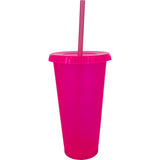 VASO 24 OZ. CON TAPA Y POPOTE (24 PIEZAS)