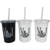 VASOS C/TAPA Y POPOTE 16 OZ. IMPRESOS (100 PIEZAS)