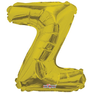 LETRA "Z" INFLABLE DORADO METÁLICO 14" (35 CM)