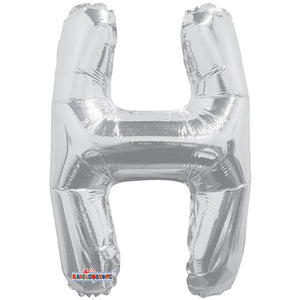 LETRA "H" INFLABLE PLATA METÁLICO 14" (35 CM)