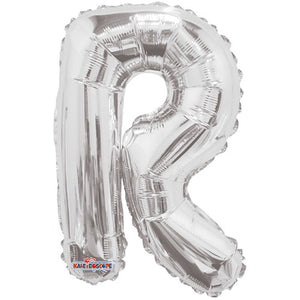 LETRA "R" INFLABLE PLATA METÁLICO 14" (35 CM)