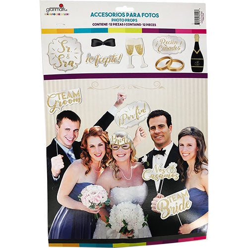ACCESORIO PARA FOTOS BODA (12 PZS )