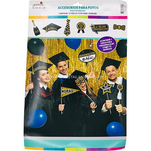 ACCESORIOS PARA FOTOS GRADUACIÓN (12 PIEZAS)