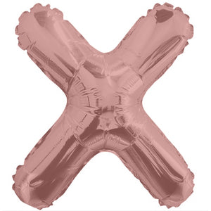 LETRA "X" INFLABLE ROSA METÁLICO 14" (35 CM)