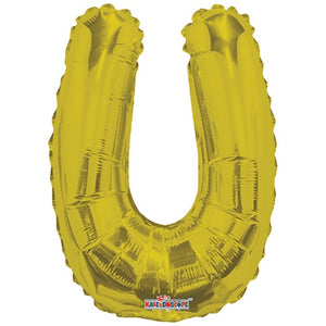 LETRA "U" INFLABLE DORADO METÁLICO 14" (35 CM)