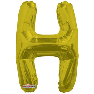 LETRA "H" INFLABLE DORADO METÁLICO 14" (35 CM)