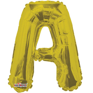 LETRA "A" INFLABLE DORADO METÁLICO 14" (35 CM)