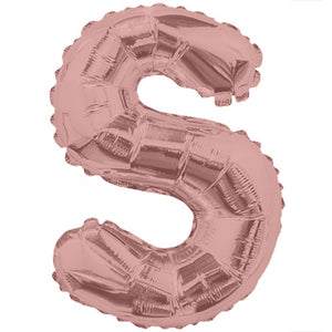 LETRA "S" INFLABLE ROSA METÁLICO 14" (35 CM)