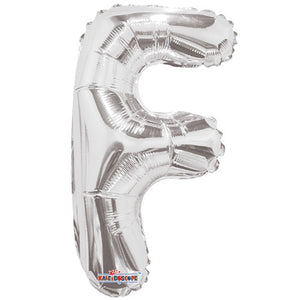 LETRA "F" INFLABLE PLATA METÁLICO 14" (35 CM)