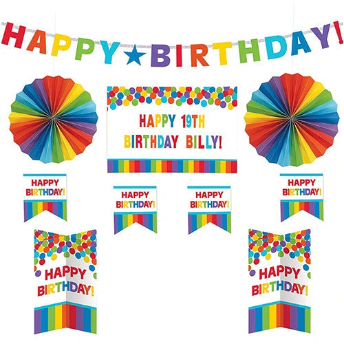 KIT CUMPLEAÑOS ARCOIRIS PARA HABITACIÓN