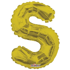 LETRA "S" INFLABLE DORADO METÁLICO 14" (35 CM)