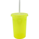 VASO  CON TAPA Y POPOTE 16 OZ. (100 PIEZAS)