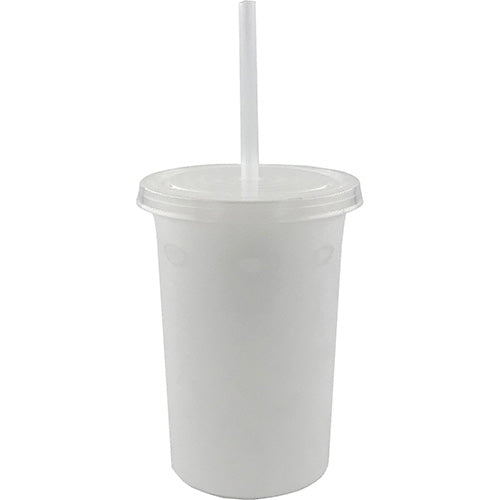 VASO CON TAPA Y POPOTE 16 OZ. (100 PIEZAS) – proveedorafiestalandia