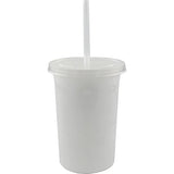 VASO  CON TAPA Y POPOTE 16 OZ. (100 PIEZAS)