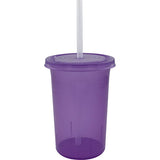 VASO  CON TAPA Y POPOTE 16 OZ. (100 PIEZAS)