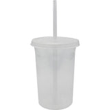 VASO  CON TAPA Y POPOTE 16 OZ. (100 PIEZAS)