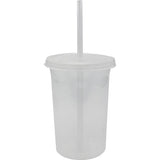 VASO  CON TAPA Y POPOTE 16 OZ. (100 PIEZAS)