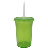 VASO  CON TAPA Y POPOTE 16 OZ. (100 PIEZAS)